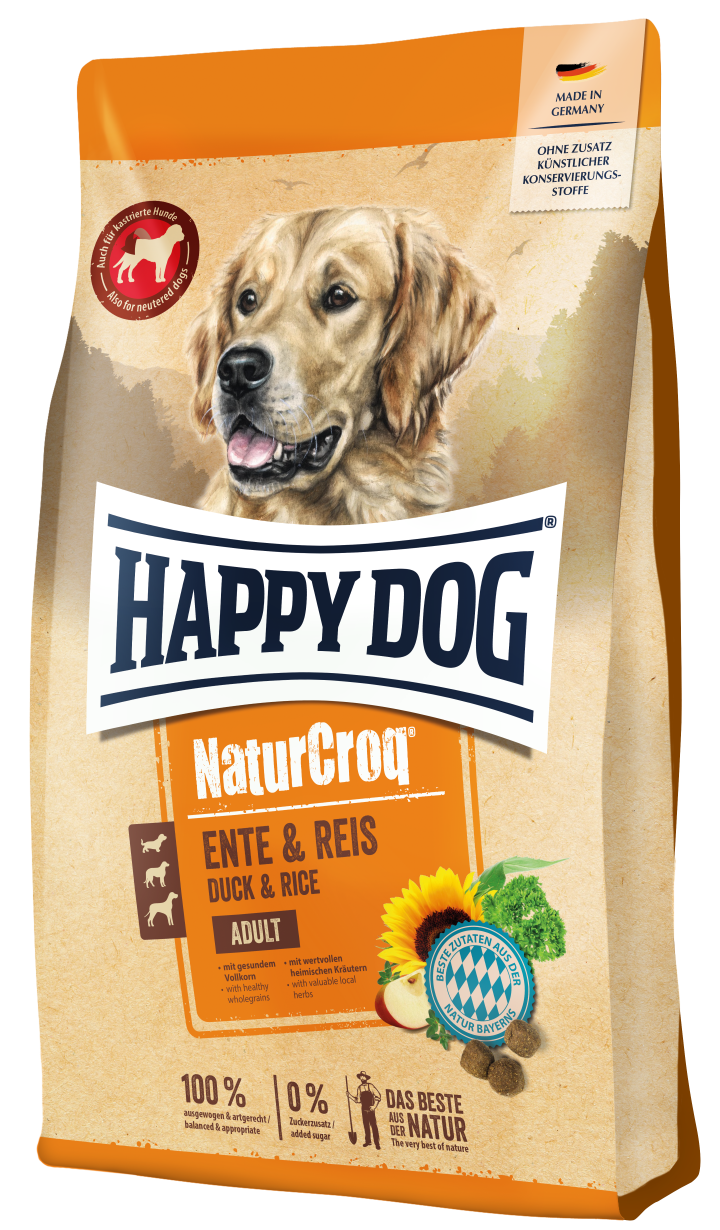 HAPPY DOG Hunde-Trockenfutter NaturCroq Ente & Reis